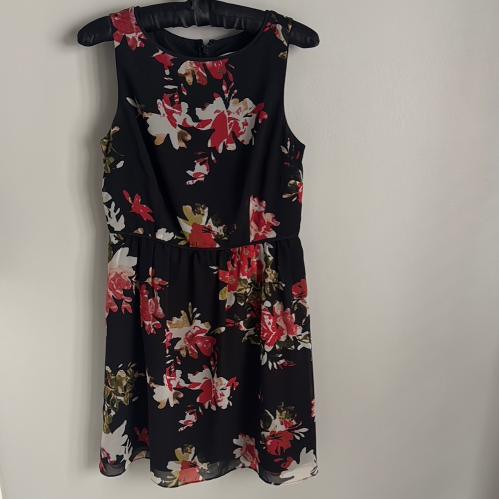 Floral Black Dress